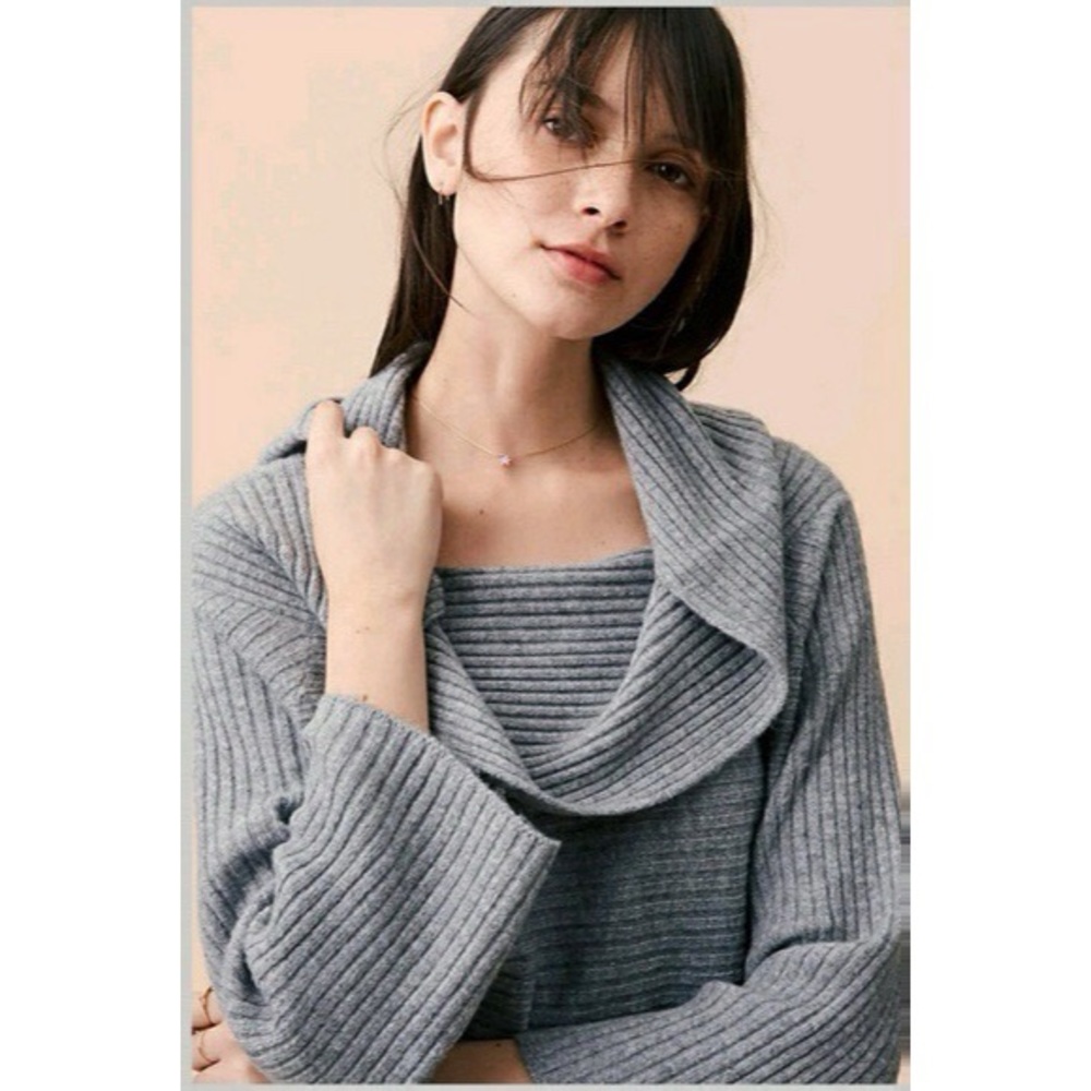 Lou & Grey Ribbed Off-Shoulder Sweater